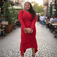Womens Plus Size Sweater Maxi Dress