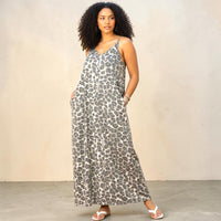 Women's Plus Size Leopard Print Adjustable Strap Maxi Dress