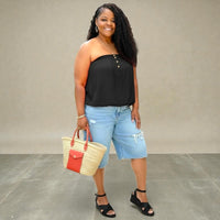 Plus Size Basic Pleated Tube Top