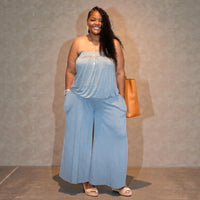 Plus Size Casual Wide Leg Pants