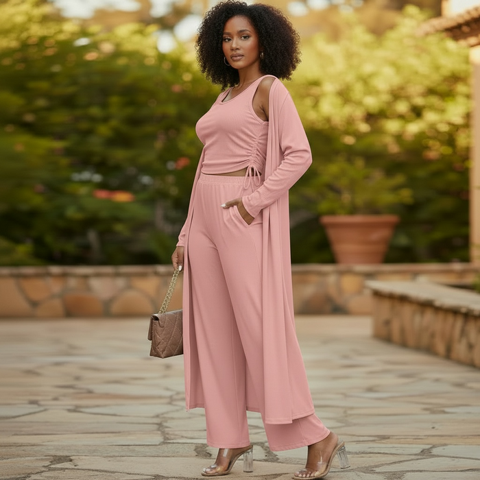 Women’s Ribbed Lounge 3 Piece Set