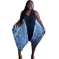 Women's Plus Size Tie Dye Jumpsuit With Pockets - Fabulously Dressed Boutique 