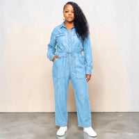Women's Plus Size Denim Jumpsuit