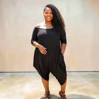 Women's  Plus Size Harem Long Sleeve Jumpsuits