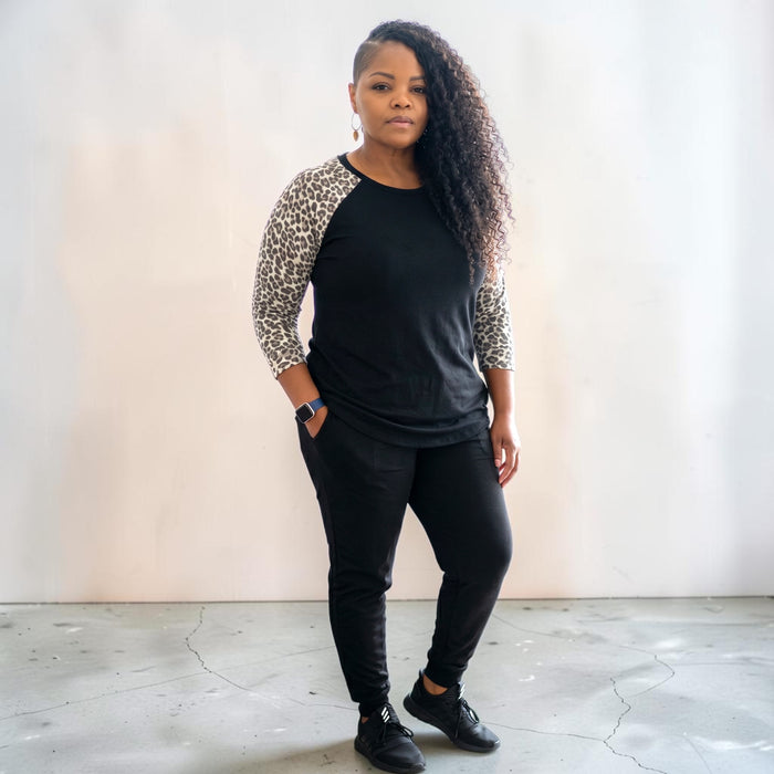Plus Size Leopard Long Sleeve T-Shirt