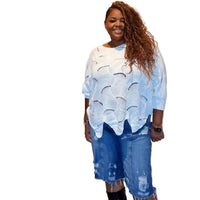 Womens White Knit Sweater Oversized Crochet Sweater