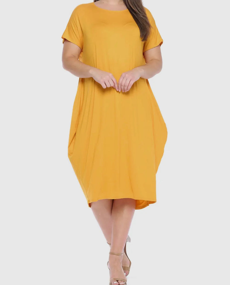 Plus Size Cocoon Maxi Dress with Dolman Sleeves