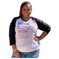 Women's Plus Size Baseball Mom or Bruh T-Shirt - Fabulously Dressed Boutique 