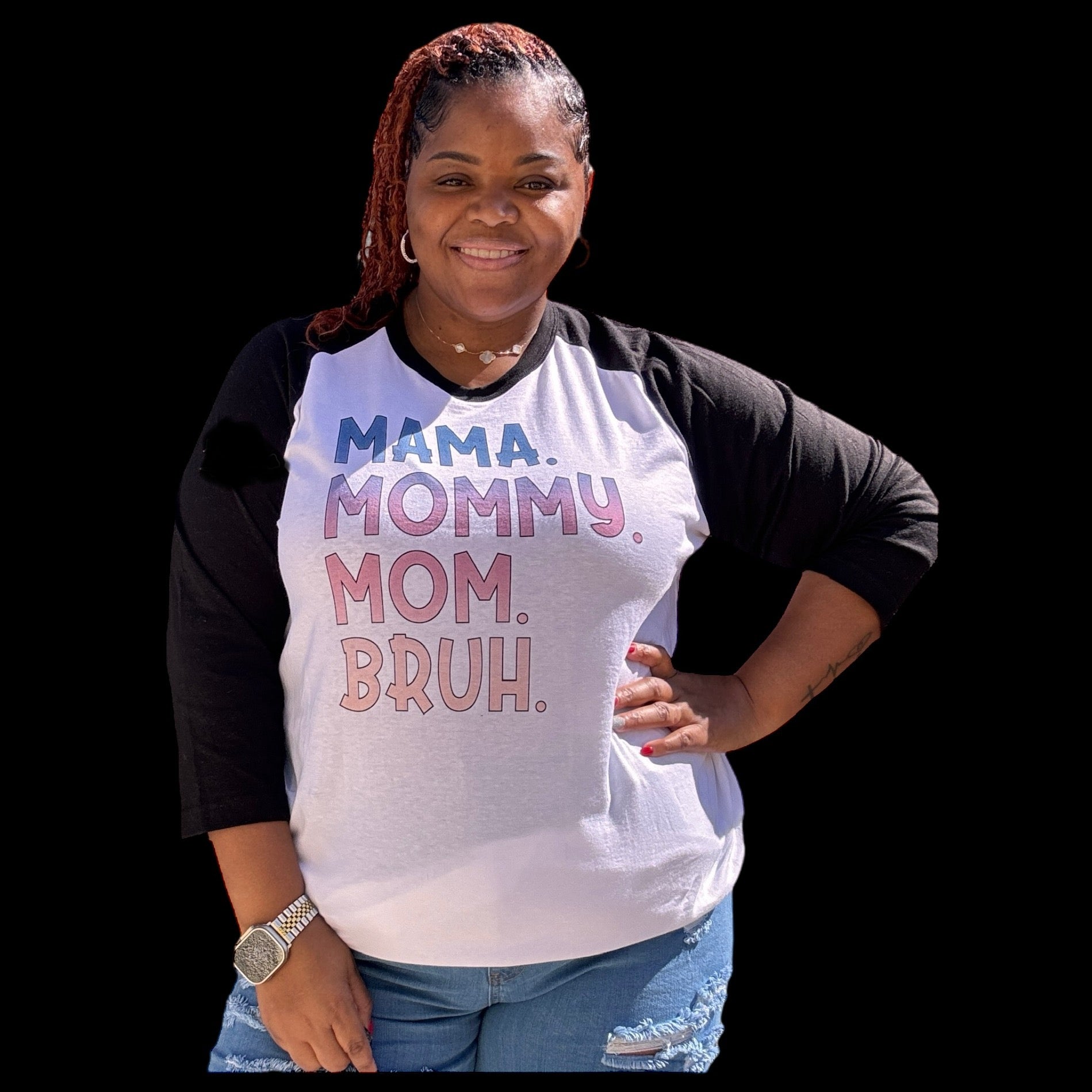 Women's Plus Size Baseball Mom or Bruh T-Shirt - Fabulously Dressed Boutique 