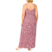 Women's Plus Size Leopard Print Adjustable Strap Maxi Dress - Fabulously Dressed Boutique 