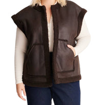 Women's Plus Size Brown Vest - Fabulously Dressed Boutique 