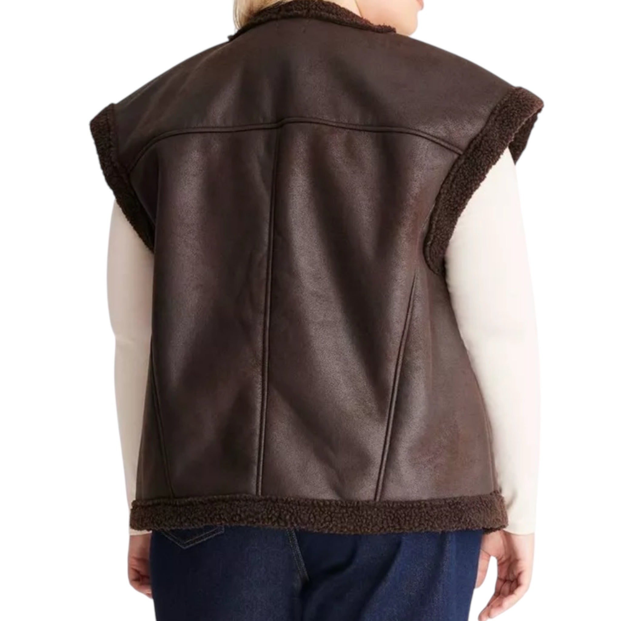 Women's Plus Size Brown Vest