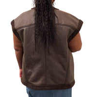 Women's Plus Size Brown Vest - Fabulously Dressed Boutique 