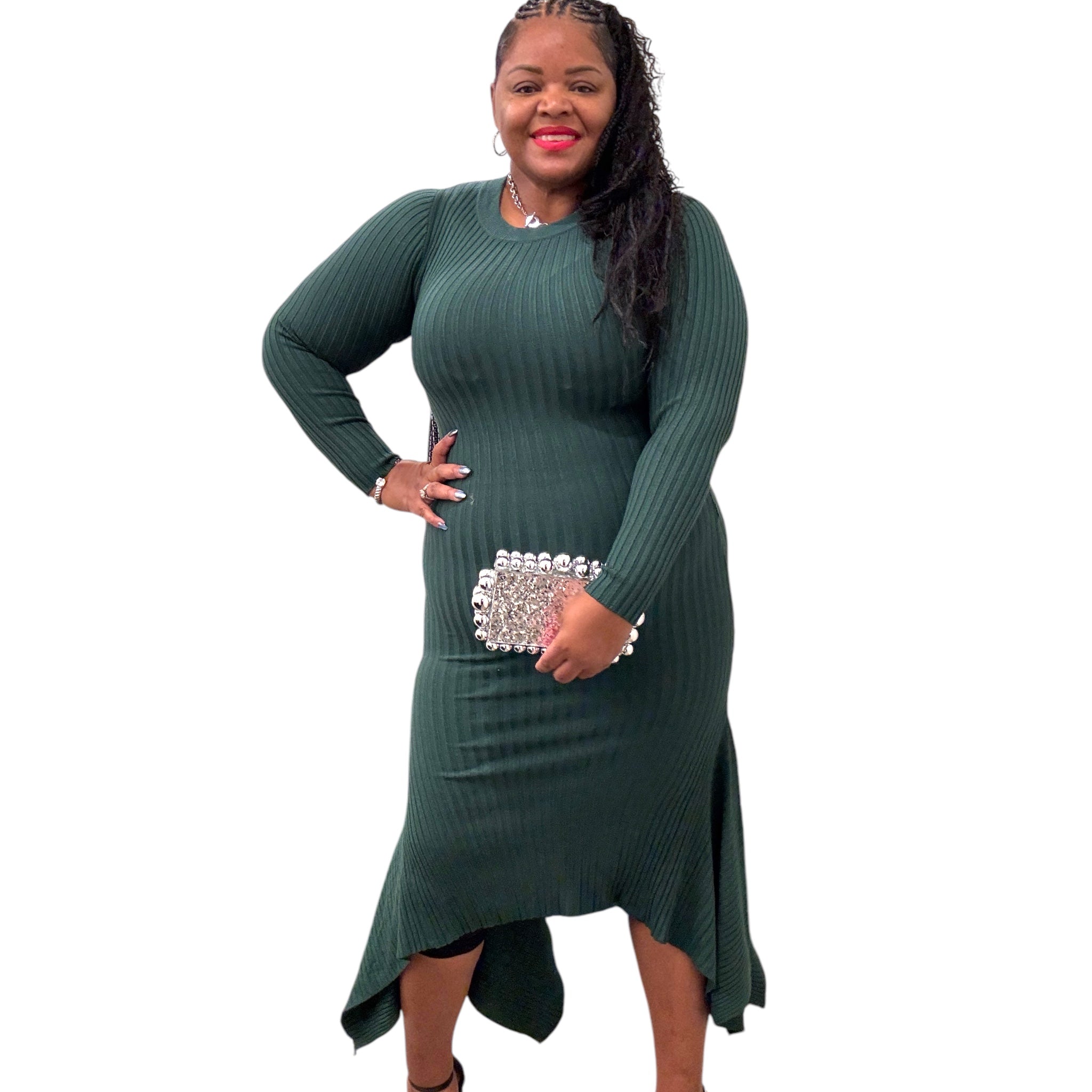 Womens Plus Size Sweater Maxi Dress