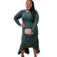 Womens Plus Size Sweater Maxi Dress
