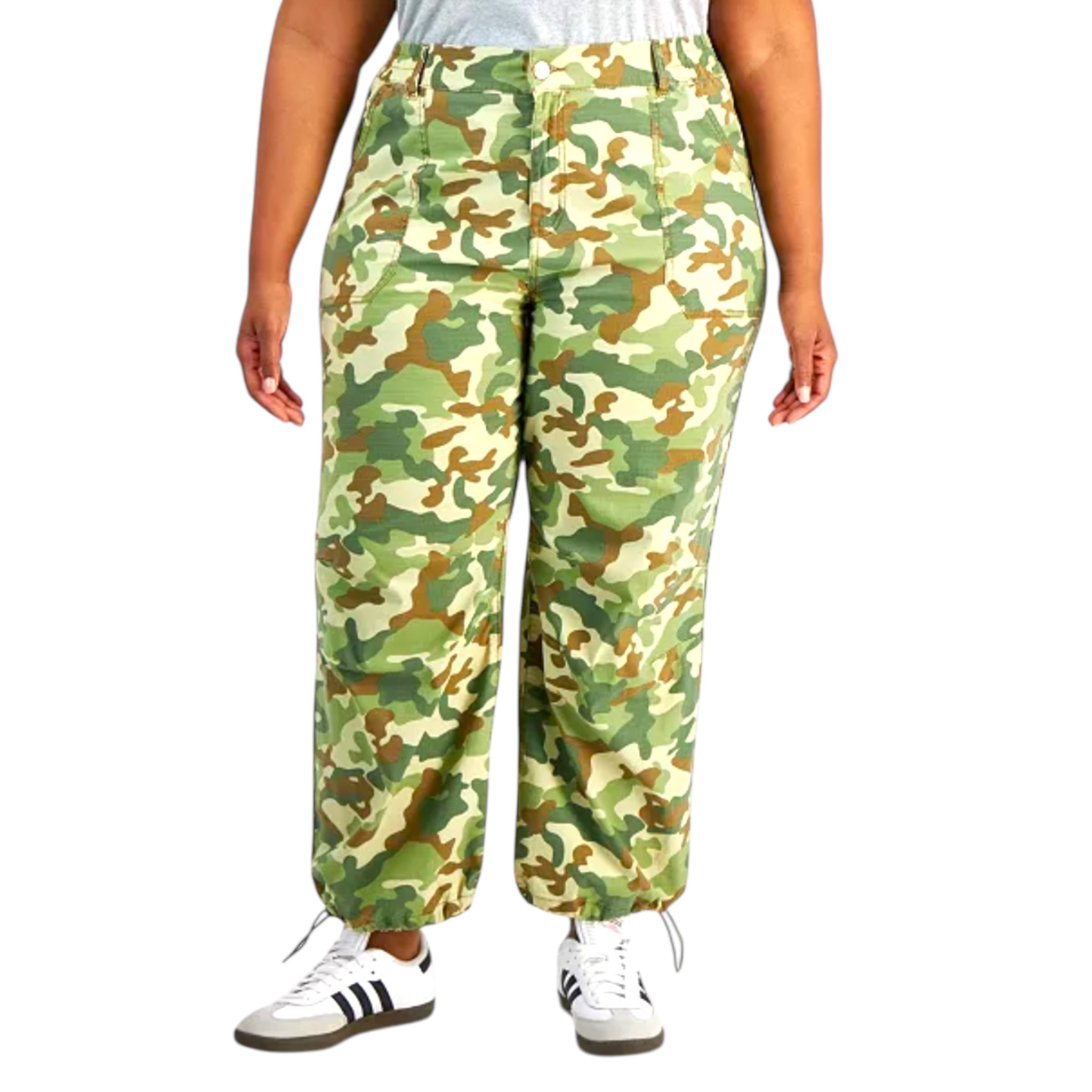 Women's Plus Size Camouflage Green Pants