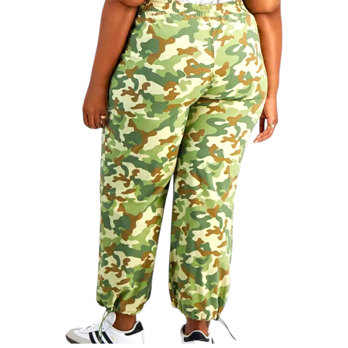 Women's Plus Size Camouflage Green Pants - Fabulously Dressed Boutique 