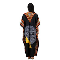 Women's Dashiki Border Print Kaftan One Size