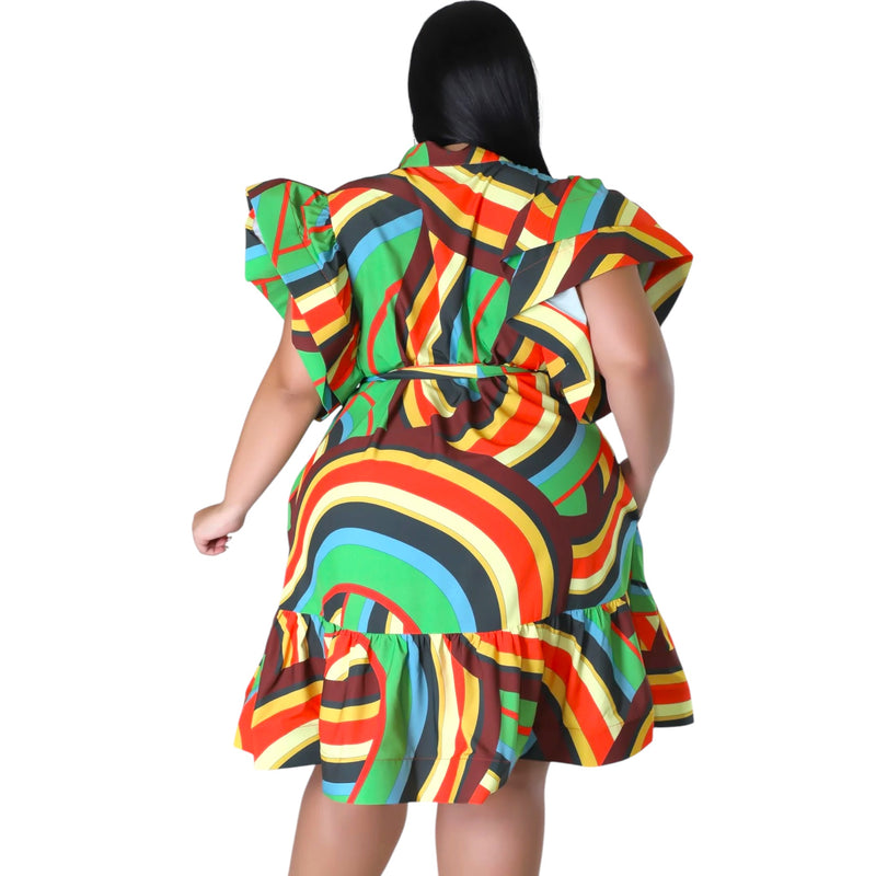 The Erica Multicolor Ruffled Babydoll Dress