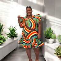 The Erica Multicolor Ruffled Babydoll Dress