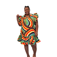 The Erica Multicolor Ruffled Babydoll Dress