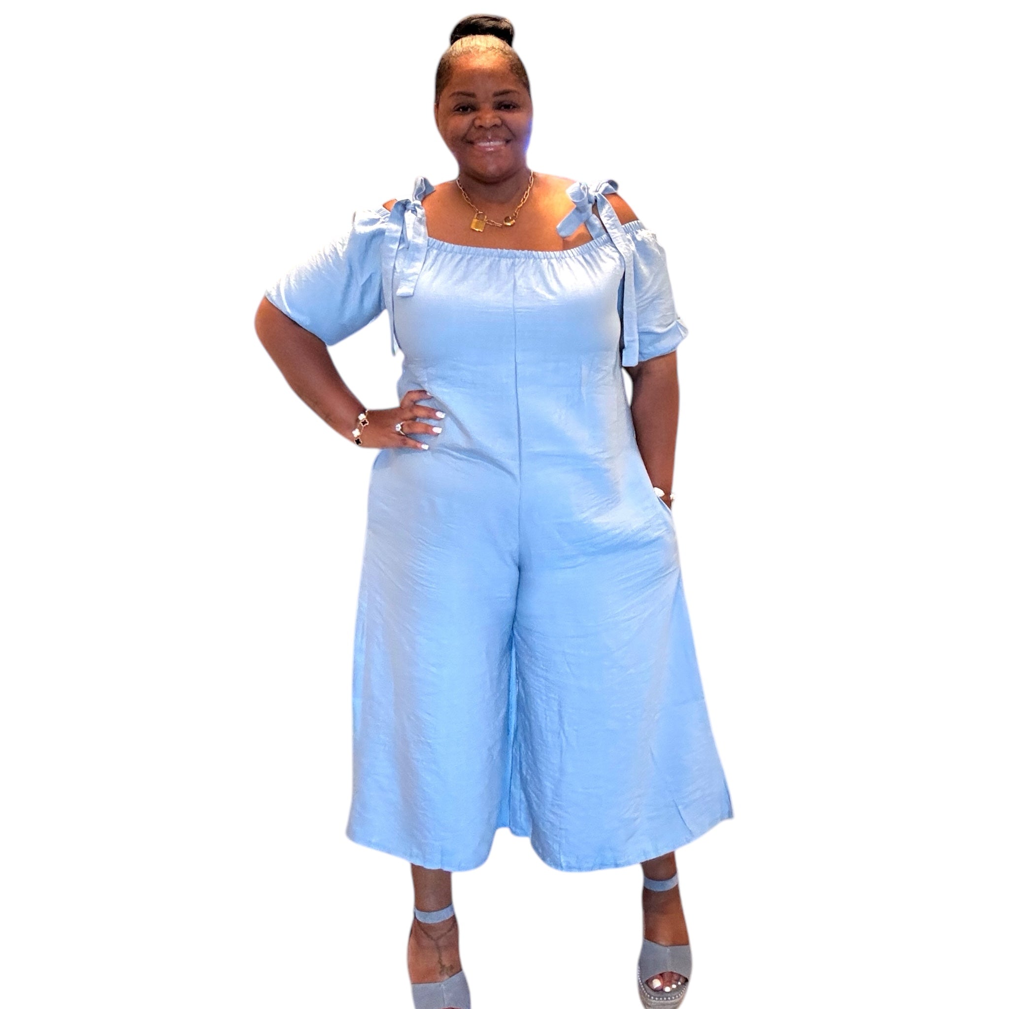 Womens Loose Off Shoulder Casual Wide Leg Jumpsuit