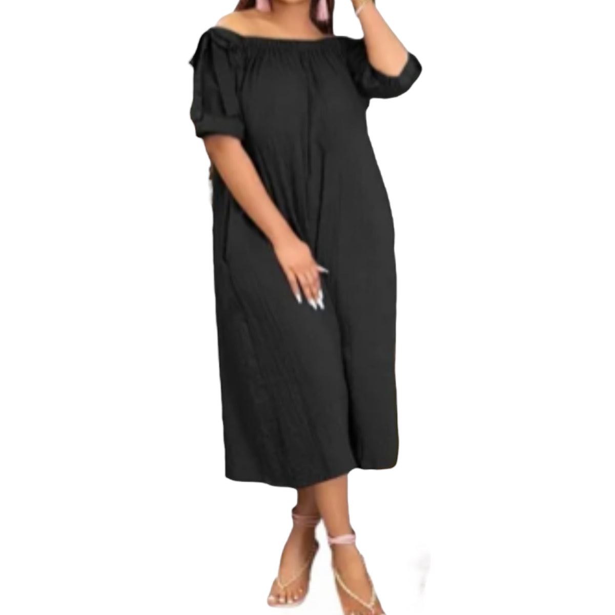 Womens Loose Off Shoulder Casual Wide Leg Jumpsuit