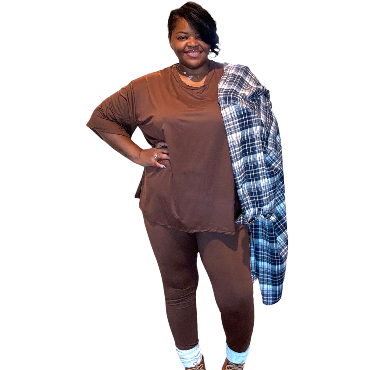 Plus Size Oversized T-shirt & Leggings Set - Fabulously Dressed Boutique 