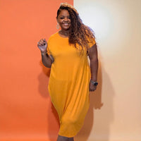 Plus Size Cocoon Maxi Dress with Dolman Sleeves