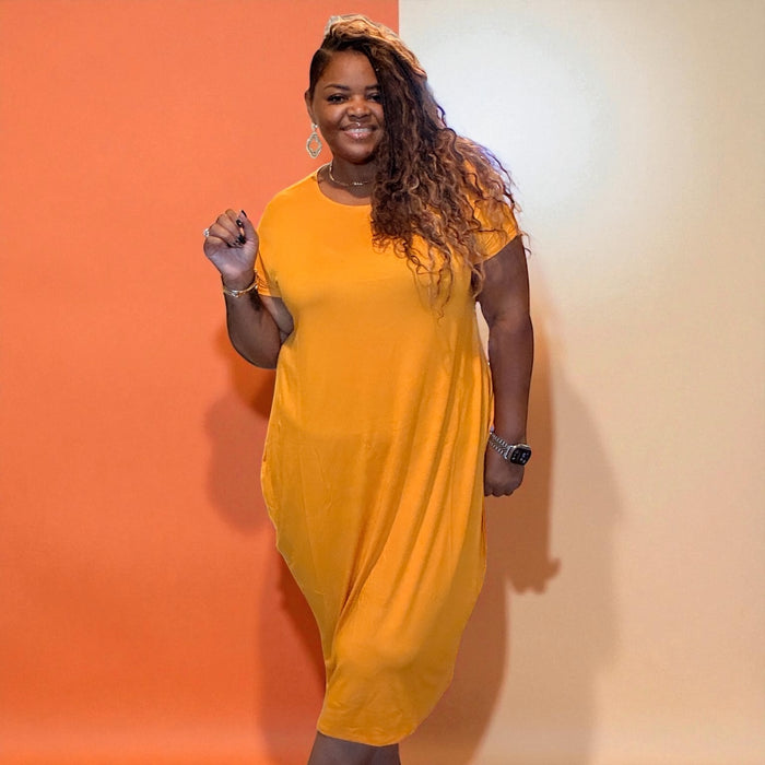 Plus Size Cocoon Maxi Dress with Dolman Sleeves