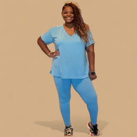 Womens Plus Microfiber Top & Leggings 2pc Set