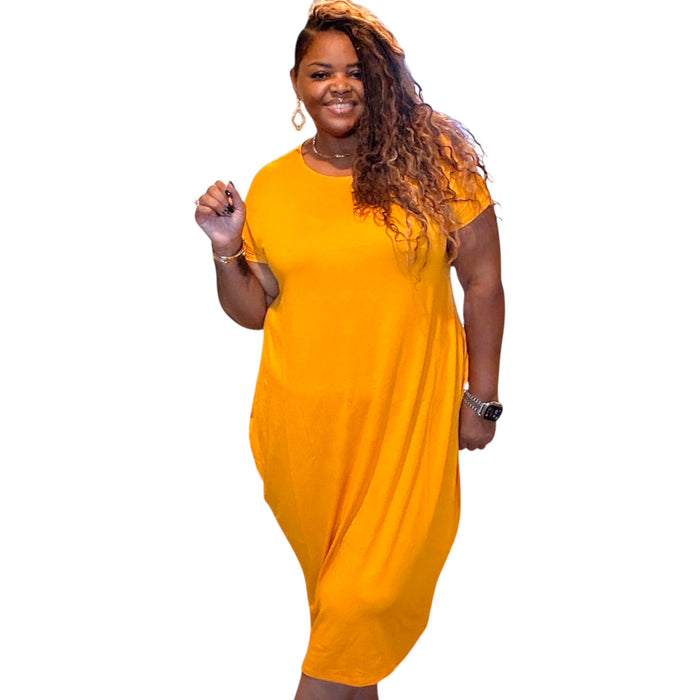 Plus Size Cocoon Maxi Dress with Dolman Sleeves