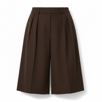 Womens Plus Bermuda Chocolate Brown Shorts