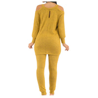 Classy Plus Size Cold Shoulder Jogger Set - Fabulously Dressed Boutique 