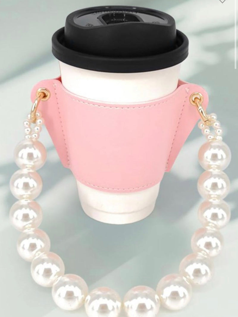 Coffee Cup Sleeve With Resin Chain Strap - Fabulously Dressed Boutique 