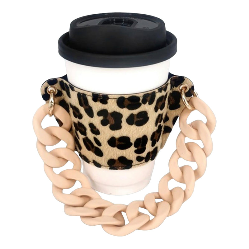Coffee Cup Sleeve With Resin Chain Strap - Fabulously Dressed Boutique 