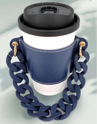 Coffee Cup Sleeve With Resin Chain Strap - Fabulously Dressed Boutique 