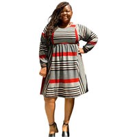 Georgia Plus Size Stripe Dress - Fabulously Dressed Boutique 