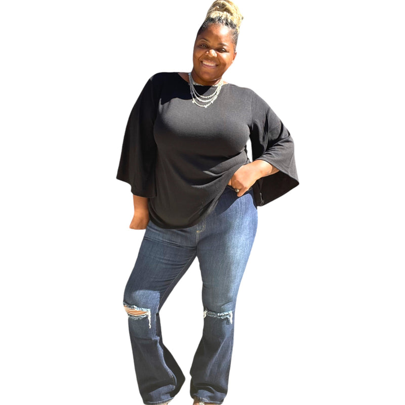 High Rise Plus Size Distressed Jeans - Fabulously Dressed Boutique 