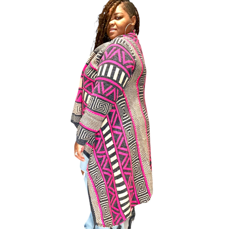 Mattie Plus Size Abstract Maxi Cardigan - Fabulously Dressed Boutique 
