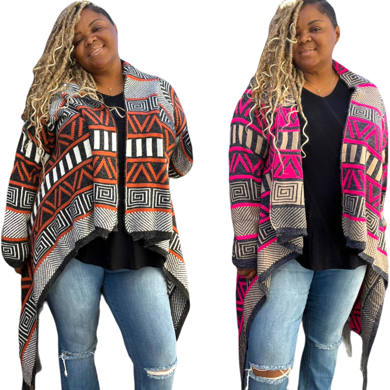 Mattie Plus Size Abstract Maxi Cardigan - Fabulously Dressed Boutique 