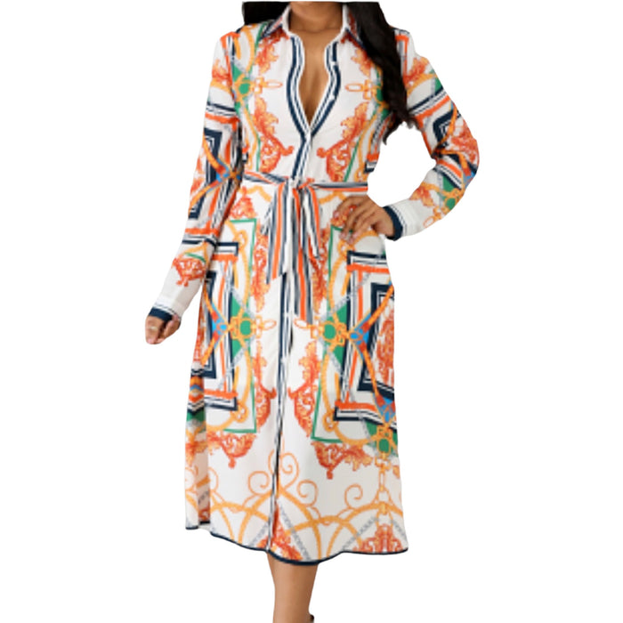 New Gorgeous Print Versatile Midi Dress or Duster - Fabulously Dressed Boutique 