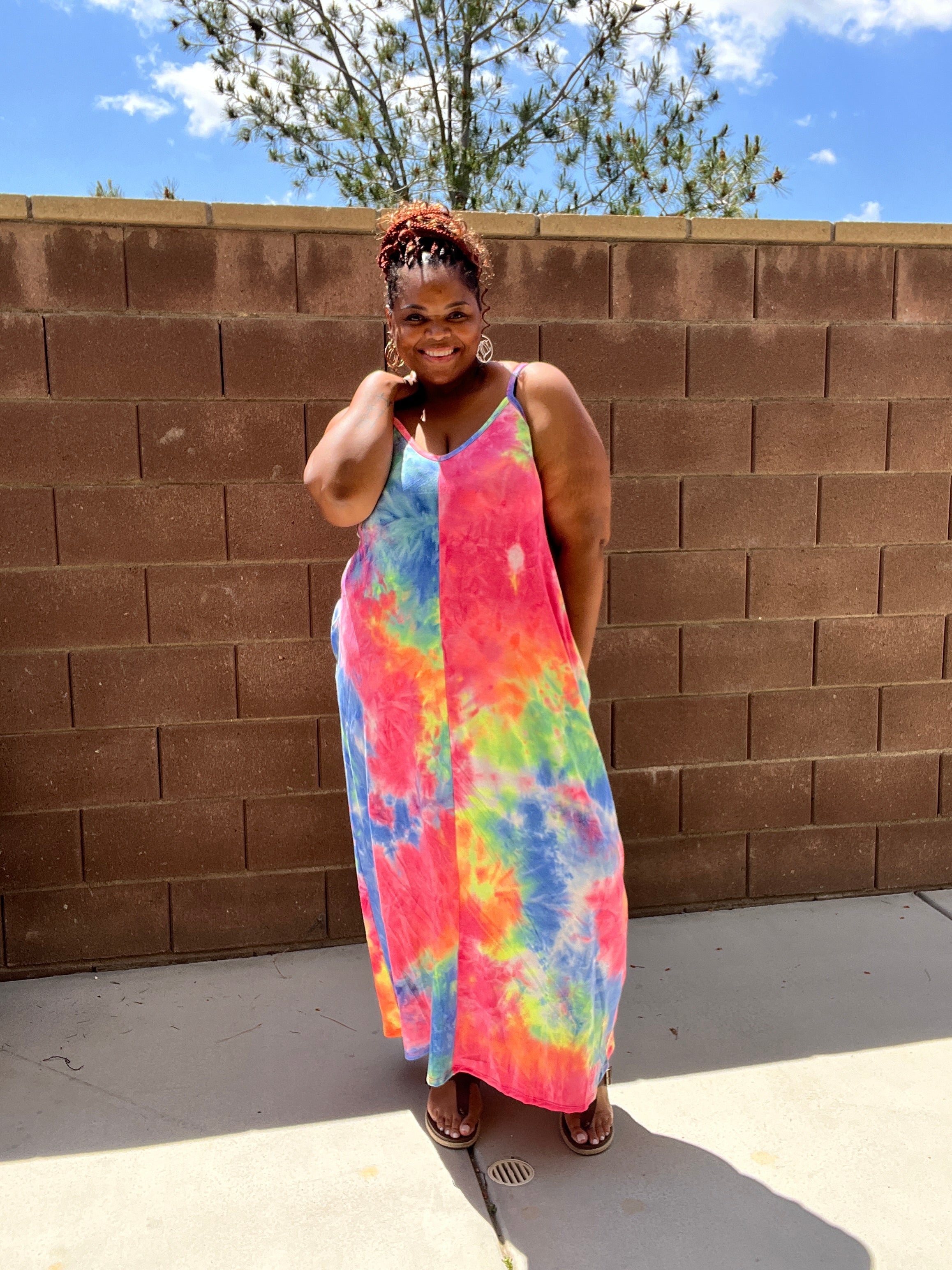 Plus Size Boho Chic Tie Dye Maxi Dress - Fabulously Dressed Boutique – Fabulously Dressed