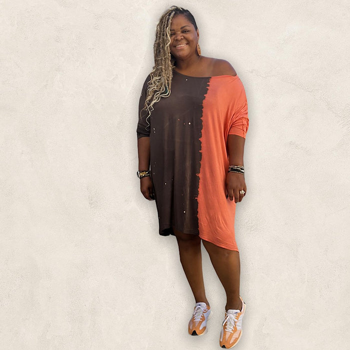 Plus Size Loose Fit Shirt Dress - Fabulously Dressed Boutique 