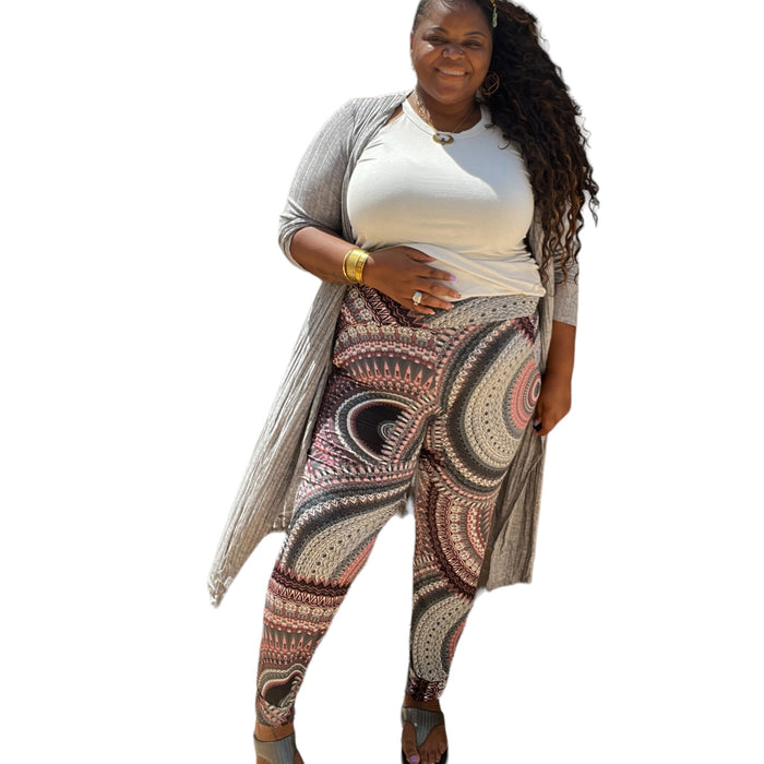 Plus Size Multi Print Pants With Pockets - Fabulously Dressed Boutique 