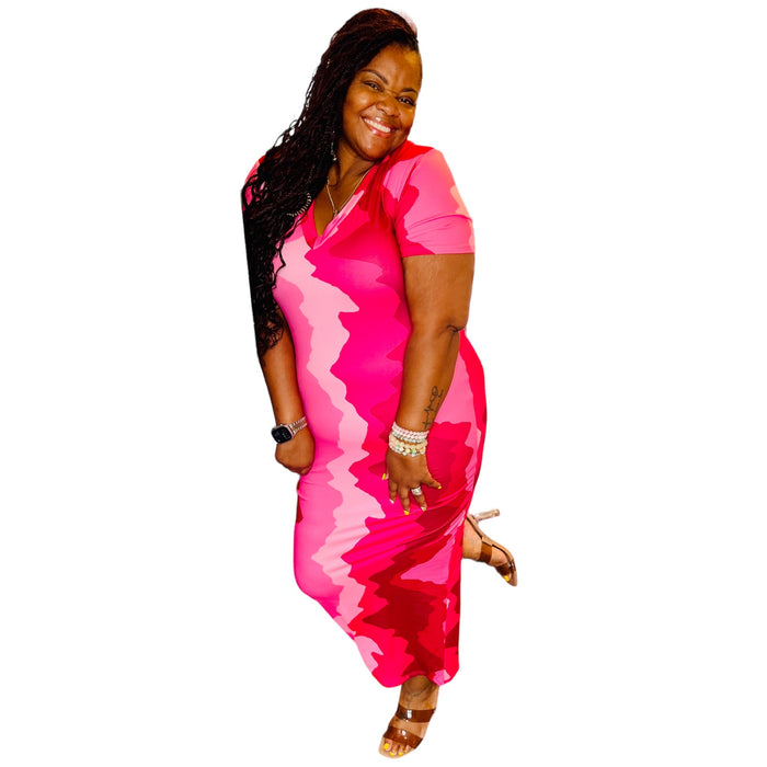 Plus Size Pretty In Pink Maxi Dress - Fabulously Dressed Boutique 