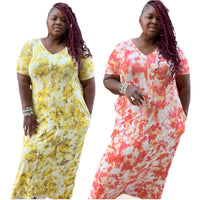 Plus Size Splash Print Maxi Dress - Fabulously Dressed Boutique 
