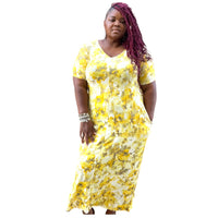 Plus Size Splash Print Maxi Dress - Fabulously Dressed Boutique 