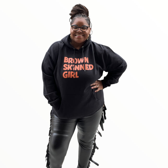 Plus Size Unisex Brown Skin Hoodie Sweatshirt - Fabulously Dressed Boutique 