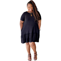 Plus Size Women Baby Doll Ruffed Dress - Fabulously Dressed Boutique 